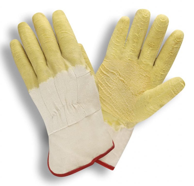 Cordova 5610 Economy Rubber Dipped Gloves Canvas Lined Crinkle Finish Safety Cuff Large 12-pack Bulk Latex