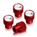 Chevrolet Corvette C7 Stingray Logo In White On Red Aluminum Tire Valve Stem Caps Official Licensed 