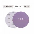 Uxcell 15pcs 4-inch Purple Sanding Discs 1000 Grits Hook And Loop Professional Aluminum Oxide Sand Paper Wet Dry Polish For