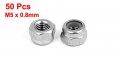 Uxcell M5 X 0 8mm Stainless Steel Self-locking Nylon Insert Hex Lock Nuts 50pcs