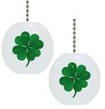 Set Of 2 Four Leaf Clover Solid Ceramic Fan Pulls 