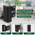 Uxcell 3 Pack Home Security Door Lock Reinforcement Inch Stop Withstand 800lbs Front Kick In Protector For Inward Swinging