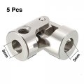 Uxcell 5pcs 5mm To Inner Dia Rotatable Universal Steering Shaft U Joint Coupler L23xd11