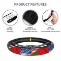 American Moroccan Combined Corrugated Flag Car Steering Wheel Cover Accessories Elastic Stretch Universal Covers Durable