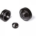 V-belt Pulley Kit For Ford Small Block 2v Wp Crank 4 Bolt Underdrive Ratio Black Bright Dip Anodize 