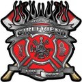 Weston Ink Fire Fighter Girlfriend Maltese Cross Flaming Axe Decal Reflective In Red 