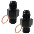 2pcs Straight Thread An6 To 1 4 Npsm Fitting For 4l60e 200-4r Aod 4r70w Transmission Black 