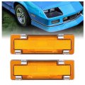 Hecasa Pair Front Side Marker Light For 1982-1992 Chevy Chevrolet Camaro Pontiac Firebird Replacement Gm2550118 Gm2551110 Lamp 
