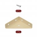 Uxcell 6pcs Angle Corner Brackets 65x19x65mm Cold Rolled Steel Braces Joining Support With Screws For Desk Bed Edge Khaki