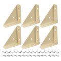 Uxcell 6pcs Angle Corner Brackets 65x19x65mm Cold Rolled Steel Braces Joining Support With Screws For Desk Bed Edge Khaki