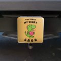 You Make My Heart Saur Soar Dinosaur Love Funny Humor Tow Trailer Hitch Cover Plug Insert