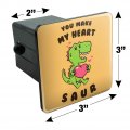 You Make My Heart Saur Soar Dinosaur Love Funny Humor Trailer Hitch Cover Plug Insert For 2 In Receivers Black Abs Plastic