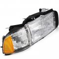 Ocpty Headlight Assembly Pair Replacement For 1994-2001 Dodge Ram 1500 1994-2002 2500 3500 Chrome Housing Amber Reflector Clear