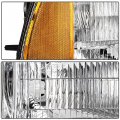 Ocpty Headlight Assembly Pair Replacement For 1994-2001 Dodge Ram 1500 1994-2002 2500 3500 Chrome Housing Amber Reflector Clear