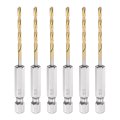 6pcs 1 4 Hex Shank Titanium Twist Drill Bit 2 5mm Drilling Dia 75mm Length High Speed Steel Drills For Hardened Metal Stainless
