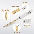 6pcs 1 4 Hex Shank Titanium Twist Drill Bit 2 5mm Drilling Dia 75mm Length High Speed Steel Drills For Hardened Metal Stainless