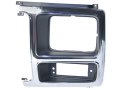 Left Driver Side Headlight Door Chrome And Black For 1980-1986 Ford F-150 For Silver Front Grille 