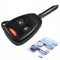 Hqrp Key-fob Remote Shell Case Cover Smart Key Keyless Fob And Two Batteries For Mitsubishi Raider 2006 2007 06 07
