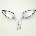 Xkh- Chromed Skull Zombie Emblem Aluminum Teardrop Shape Mirrors Compatible With 2008 C2011 Softail Custom Fxstc See