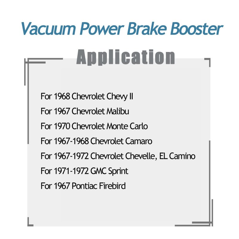 Vacuum Power Brake Booster 54-71105 For 1967-1968 Chevrolet Camaro 1967-1972 Chevelle El Camino 1971-1972 Gmc Sprint