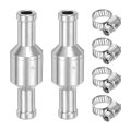 2pcs 8mm 5 16 Fuel Check Valve Non-return One Way Hose Aluminum Alloy Control Accessories With Clamps For Petrol Diesel Gas Oil 