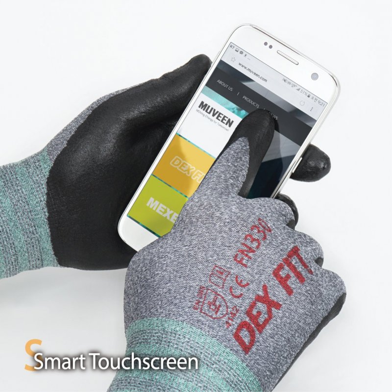 Dex Fit Nitrile Work Gloves Fn330 3 Pairs 3d-comfort Stretchy Firm Grip Thin Lightweight Touch-screen Compatible Durable