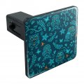Mystical Owl Pattern With Butterflies Dragonflies Leaves Flowers Tow Trailer Hitch Cover Plug Insert