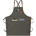Afun Chef Aprons For Men Women With Large Pockets Cotton Canvas Cross Back Heavy Duty Adjustable Work Apron Size M To Xxl 