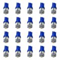 20x Blue Led Lamps For License Plate Dome Map Gauge Dashboard Interior Light Bulb W5w 194 147 152 158 159 