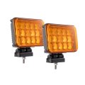 4x6 In Rectangular Amber Led Headlights For Truck And Tractor 3000k Flood Spot Combo Beam H4 Connector Ip68 Waterproof 12v 24v 