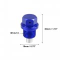 X Autohaux 1 Set M14x1 5 Aluminum Oil Drain Plug With Washer Engine Magnetic Sump Nut Bolt For Car Motorcycle Blue