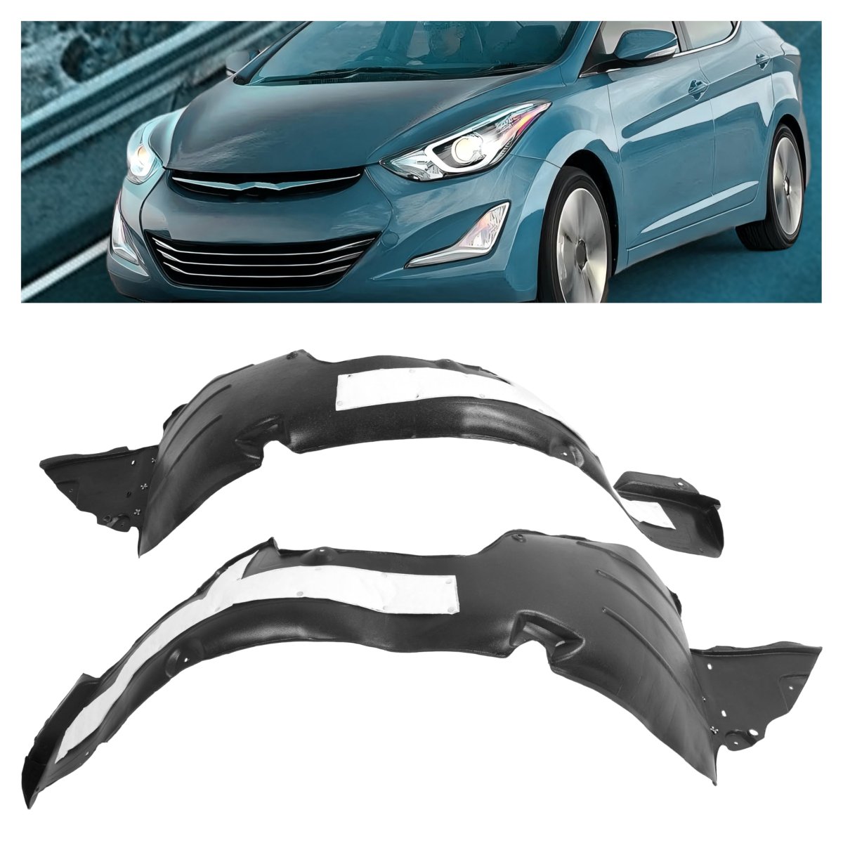 Front Fender Liner Inner Panel With Insulation Foam For 2014 2016 Hyundai Elantra Sedan Driver And Passenger Side Pair Cb-3293