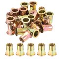 25pcs Half Hex Body Flange Rivet Nut M8 Flat Head Carbon Steel Thread Insert Zinc Plated 