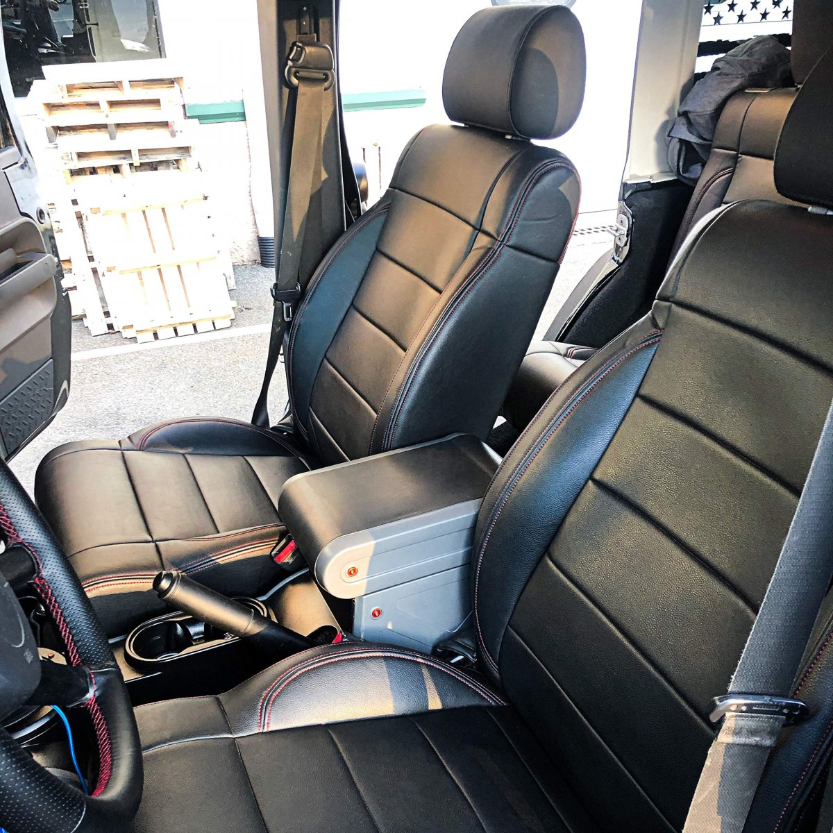 Synthetic Leather Seat Covers Kit Black 4 Door For 2008 2009 2010 Jeep Wrangler