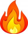 Stickertalk Fire Vinyl Sticker 4 Inches By 5 