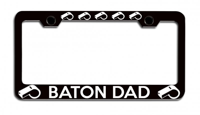 Baton Dad Sports Metal License Plate Frame Tag Holder N35