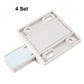 Uxcell 5-8mm Glass Door Magnetic Touch Catch Latch Closure Plastic White With Clamp 4 Set