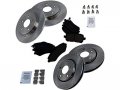 Front And Rear Ceramic Brake Pad Rotor Kit 5 Lug Compatible With 2008-2012 Chrysler Town Country Up To 03 24 2012 