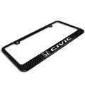 Honda Civic Black Real 3k Carbon Fiber Glossy Finish License Plate Frame