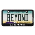 Honda Civic Black Real 3k Carbon Fiber Glossy Finish License Plate Frame
