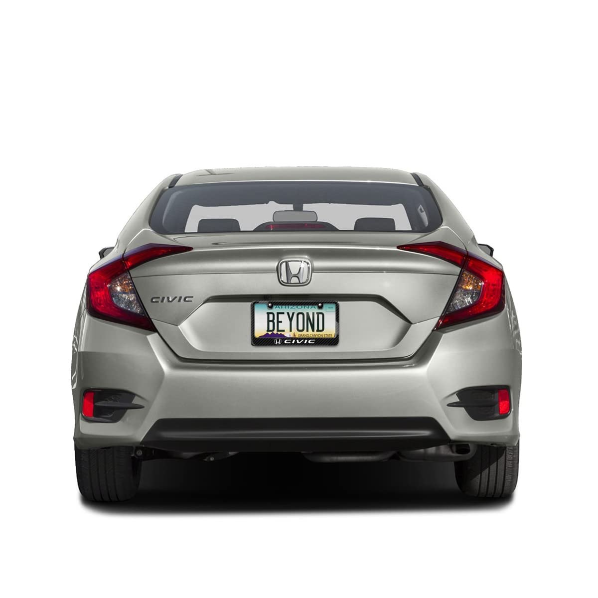Honda Civic Black Real 3k Carbon Fiber Glossy Finish License Plate Frame