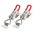 2pcs Stainless Steel Car Adjustable Pull Toggle Clamp Latch Hasp With Hole 100kg 220lbs