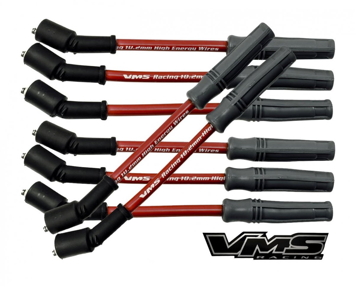 Vms Racing Red 10 2mm High Performance Engine Spark Plug Ignition Wires Wire Set 32829 For 4 8l 5 3l 6 0l 2l Vortec Chevy
