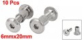 Uxcell Screw Post Male M6x20mm Belt Buckle Binding Bolts Leather Fastener 10 Sets