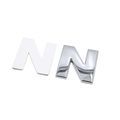 Uxcell Silver Tone Metal N Letter Shaped Alphabet Sticker Emblem Badge Decals For Car