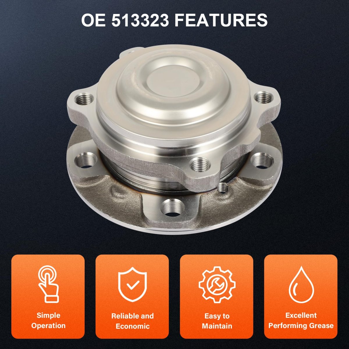 Front Wheel Bearing And Hub Assembly Premium 513323 2019 For Rolls-royce Phantom Cullinan 2016-2019 Dawn 2015 Alpina B7l