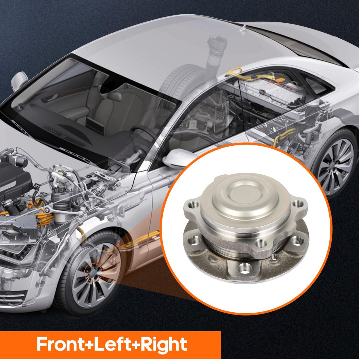 Front Wheel Bearing And Hub Assembly Premium 513323 2019 For Rolls-royce Phantom Cullinan 2016-2019 Dawn 2015 Alpina B7l