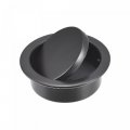 Uxcell Finger Flush Pull Handle Outer Dia 42mm 1 65 Black With Plate