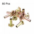 M8x28mm T-nuts 4 Pronged Tee Nut Carbon Steel Threaded Inserts For Wood 80pcs