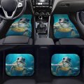 Delerain Cute Turtle Smiling 4-piece Car Floor Mats Front And Rear Rubber Backingpet Auto Foot All Weather Universal Fit Car